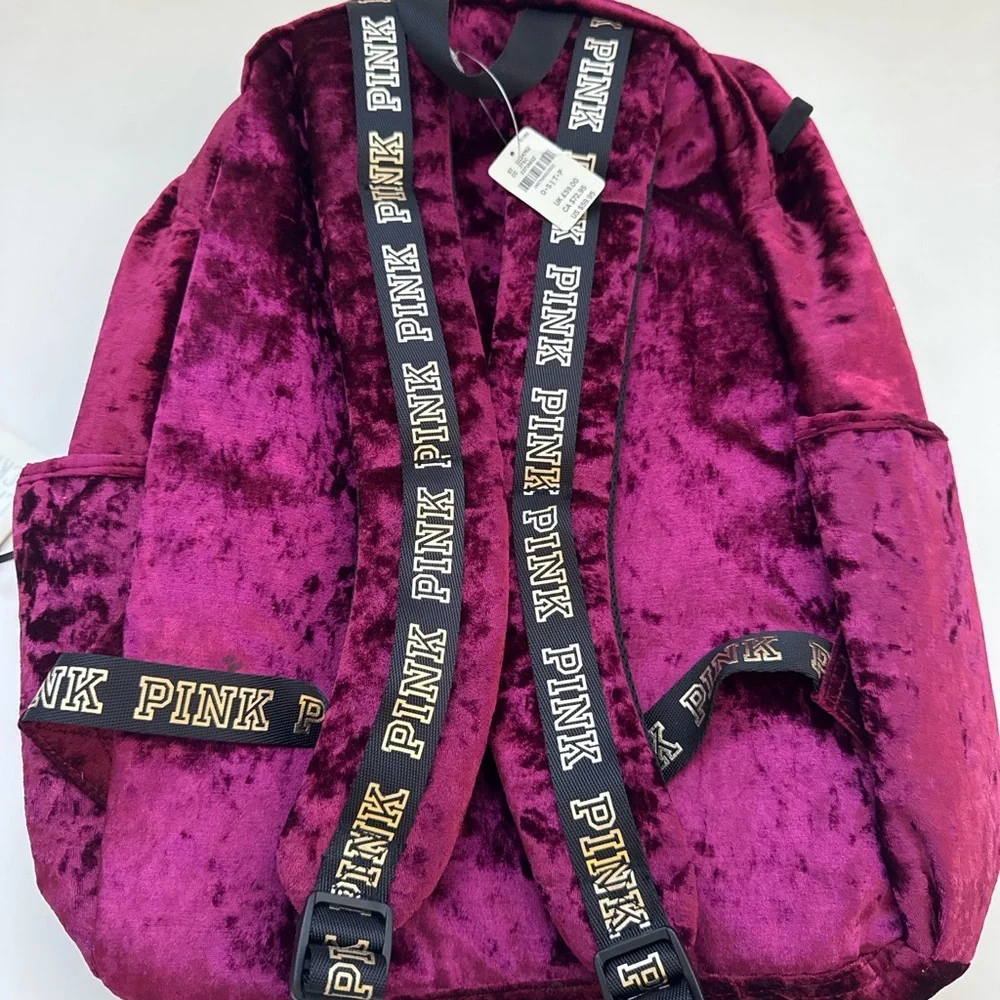 PINK Victoria's Secret Velvet Backpack - Deep Red
